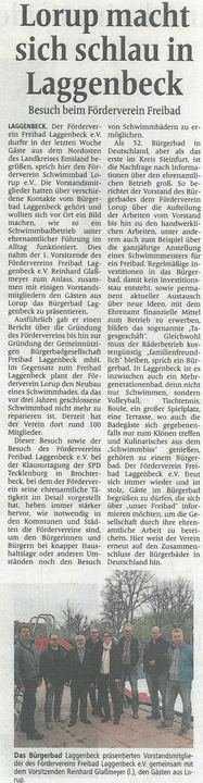 Zeitungsartikel „Lorup macht sich schlau in Laggenbeck“