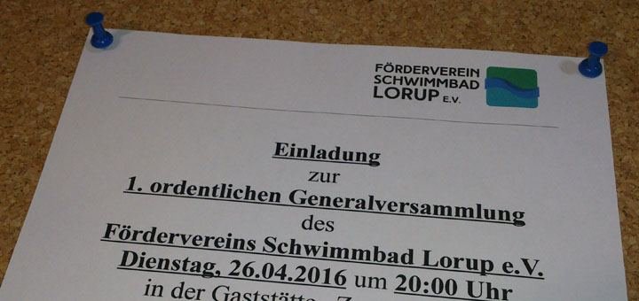 Aushang der Einladung zur 1. ordentlichen Generalversammlung