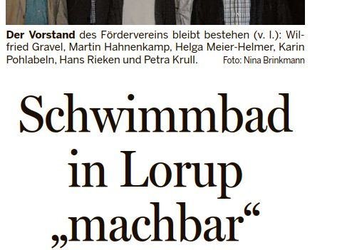 Foto aus der Ems-Zeitung: der Vorstand des Fördervereins