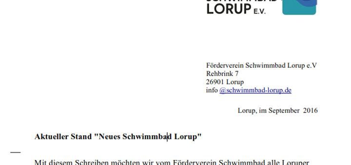 Ausschnitt des Infoschreibens vom September 2016