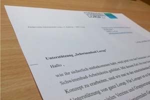 Das Werbeschreiben an die Loruper Vereine
