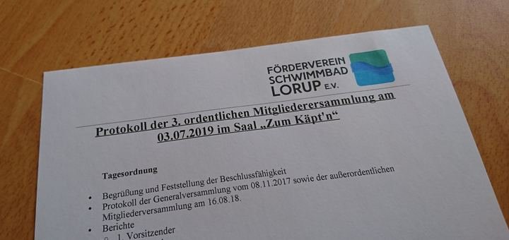 Protokoll der 3. ordentlichen Mitgliederversammlung am 03.07.2019