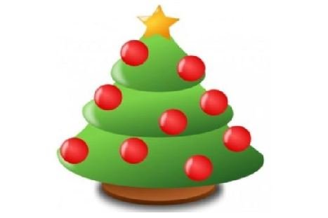 Weihnachtsbaum mit roten Kugeln