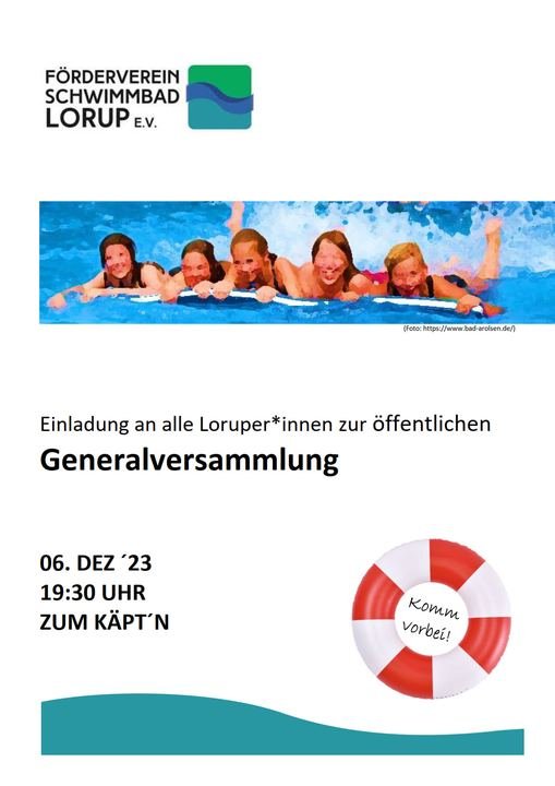 Einladungsplakat zur Generalversammlung am 06.12.2023